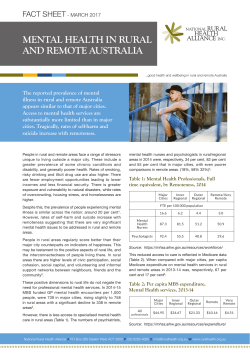 mental health in rural and remote australia