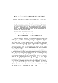 A NOTE ON GENERALIZED PATH ALGEBRAS