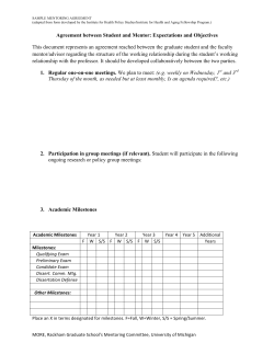 Agreement between Student and Mentor