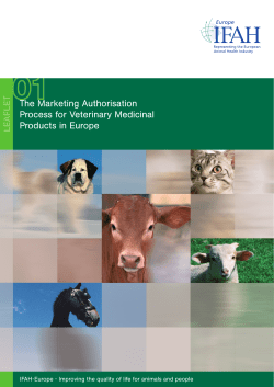 T 01The Marketing Authorisation Process for - IFAH