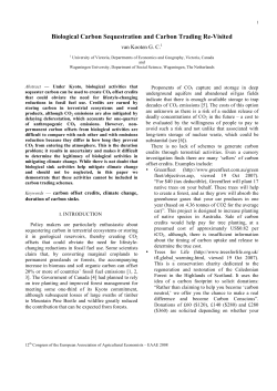 Biological Carbon Sequestration and Carbon
