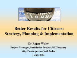 Managing the Results Chain - State Services Commission