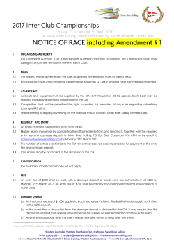 2017 Notice of Race – Including Amendment 1