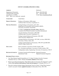 STEVEN YAMARIK - The School of Economics at Henan University