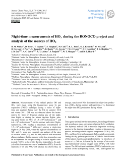 Night-time measurements of HOx during the RONOCO project and