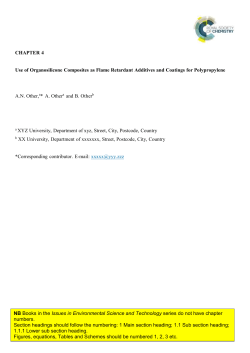 Sample chapter, for use as you prepare your book / chapte