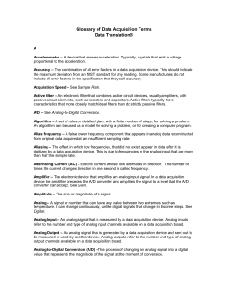 Glossary of Data Acquisition Terms
