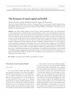 The dynamics of social capital and health
