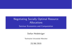 Negotiating Socially Optimal Resource Allocations - Seminar