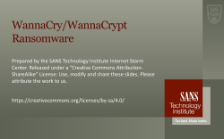 PowerPoint Presentation Overview of WannaCry