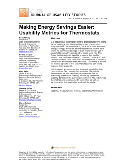 Making Energy Savings Easier: Usability Metrics for Thermostats