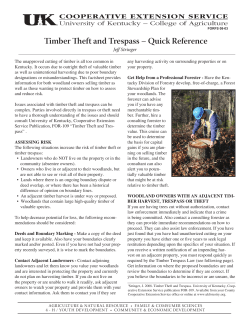 Timber Trespass and Theft - UK Department of Forestry