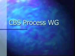 CBS Process WG