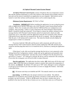 AG Optical-Thermal Control System Manual AG Optical Thermal