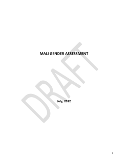 USAID Gender Analysis - Mali