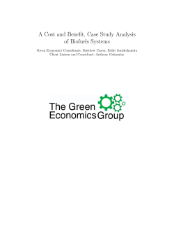 A Cost and Benefit, Case Study Analysis of Biofuels Systems
