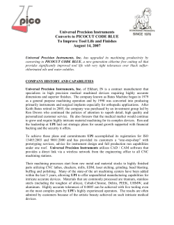 Universal Precision Instruments Converts to PICOCUT CODE BLUE