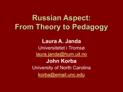 Russian Aspect: From Theory to Pedagogy