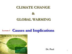 GLOBAL WARMING &ndash; Implications