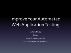 Improve Your Automated Web Application Testing