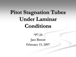 Pitot Stagnation Tubes Under Laminar Conditions