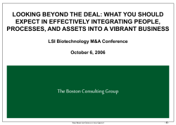 LOOKING BEYOND THE DEAL: WHAT YOU SHOULD EXPECT IN