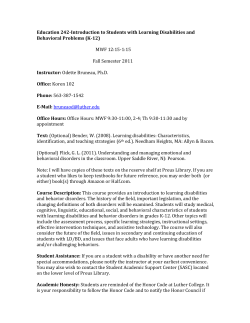 Education 242-Introduction to Students with