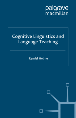 Cognitive Linguistics and Language Teaching