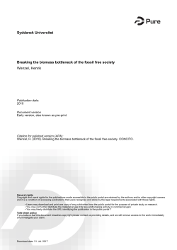 Syddansk Universitet Breaking the biomass bottleneck of the
