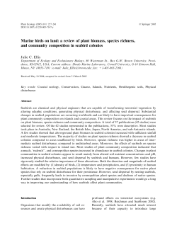 Marine birds on land: a review of plant biomass, species richness