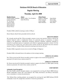 Herkimer BOCES` BOARD OF EDUCATION