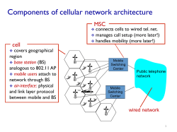 Components of cellular network architecture