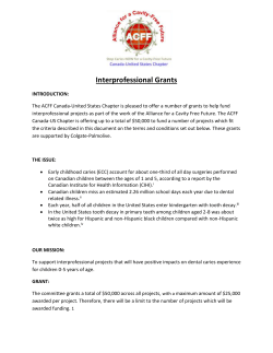 the Interprofessional grants information - Alliance for a Cavity