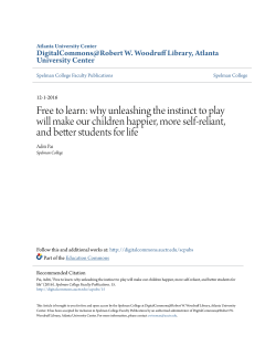 Free to learn: why unleashing the instinct to play will make our