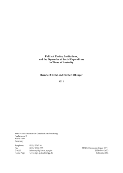 Political Parties, Institutions, and the Dynamics of Social Expenditure