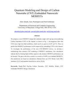 Carbon Nanotube MOSFETs (CNTs) - Ece.umd.edu