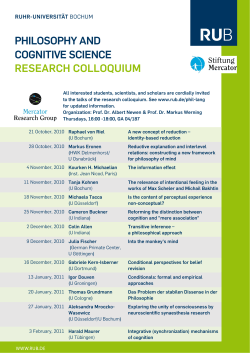 philosophy and cognitive science research colloquium