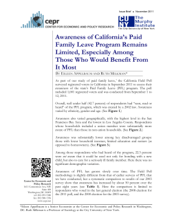 Awareness of California`s Paid Family Leave Program Remains