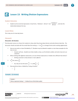 Grade 6 Mathematics Module 4, Topic D, Lesson 13