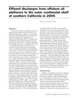 Effluent discharges from offshore oil platforms to the