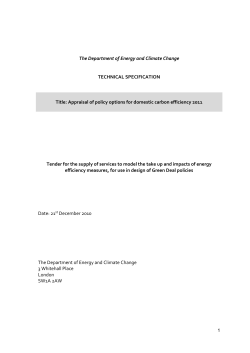 ITT - green deal modelling - December 2010