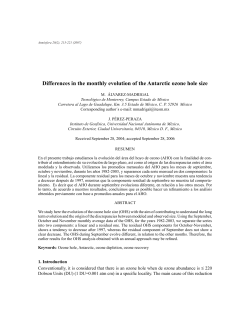 Differences in the monthly evolution of the Antarctic ozone hole size