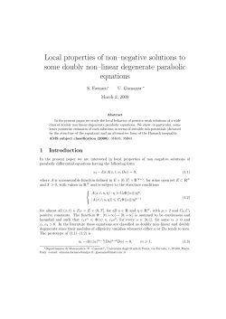 Local properties of non&ndash;negative solutions to some doubly non