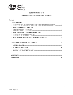 code of ethics and - Heart Rhythm Society
