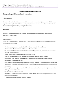 The Willow Tree Nursery school Safeguarding children and child
