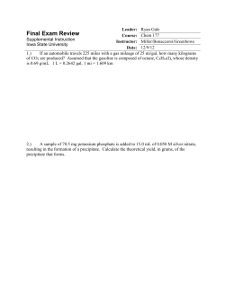 Final Exam Review - Iowa State University