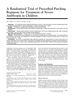 A Randomized Trial of Prescribed Patching Regimens for Treatment