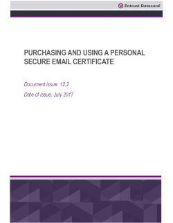 Personal Secure Email Certificate