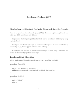 Lecture Notes Single-Source Shortest Paths in D irected Acyclic