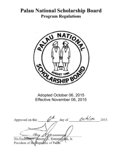 Palau National Scholarship Board Program Regulations